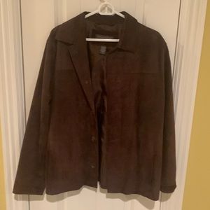 brown suede jacket. Men’s smWomen’s med/lg deep pockets 100%leather